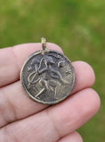 Hindu Hanuman Ram Darbar Token Coin Ram Raj pendant Locket in black thread PP20