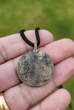 Hindu Hanuman Ram Darbar Token Coin Ram Raj pendant Locket in black thread PP20