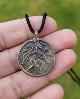 Hindu Hanuman Ram Darbar Token Coin Ram Raj pendant Locket in black thread PP20