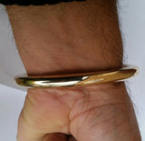 Sikh Brass Kara Stunning 22ct Gold Look Chunky Round Smooth Kada Hindu Bangle K7