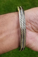 Sikh kara stainless steel twisted brassedge flat kada singh kaur karra bangle f9