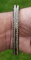 Stainless steel kara sikh twisted copper brass collar kada singh kaur bangle b12