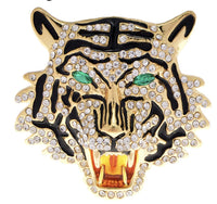 Stunning gold plated retro tiger leopard  king celebrity brooch broach pin jjj27