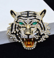 Stunning gold plated retro tiger leopard  king celebrity brooch broach pin jjj27