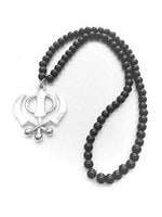 Stainless steel punjabi sikh khanda car hanging wall door hanging black beads