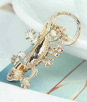 Stunning vintage look gold plated celebrity gecko lizard brooch broach pin f5