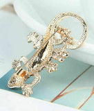 Stunning vintage look gold plated celebrity gecko lizard brooch broach pin f5