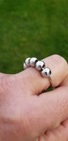 Stress relief steel meditation praying 9 beads ring healing sikh hindu muslim M7G