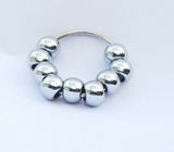 Stress relief steel meditation praying 9 beads ring healing sikh hindu muslim M7G