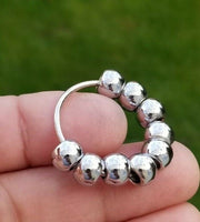 Stress relief steel meditation praying 9 beads ring healing sikh hindu muslim M7G