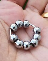 Stress relief steel meditation praying 9 beads ring healing sikh hindu muslim M7G