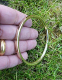 Brass Kara Singh Kaur Bangle Khalsa Punjabi Smooth Flat Sikh Hindu Kada EE11