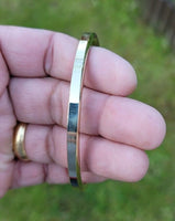 Brass Kara Singh Kaur Bangle Khalsa Punjabi Smooth Flat Sikh Hindu Kada EE11