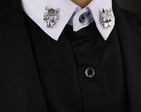 Stunning silver plated vintage look wolf collar chain christmas brooch pin b13