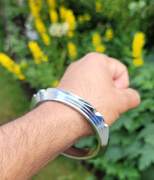 Sarbloh Kara Chunky Iron Bangle Sikh Singh Kaur Khalsa Kada Lines