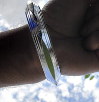 Sarbloh Kara Chunky Iron Bangle Sikh Singh Kaur Khalsa Kada Lines bracelet B7