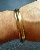 Brass kara 1 edge 22 ct. gold look sikh Bangle singh khalsa kada bracelet z7 New