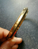 Brass kara 1 edge 22 ct. gold look sikh Bangle singh khalsa kada bracelet z7 New