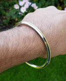 Stainless steel brass edge lines sikh singh kaur khalsa kara kada bracelet l6