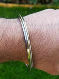 Stainless steel brass edge lines sikh singh kaur khalsa kara kada bracelet l6