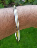 Stainless steel brass edge lines sikh singh kaur khalsa kara kada bracelet l6