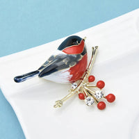 Lovely bird brooch vintage look gold plated  suit coat broach collar new pin ggg