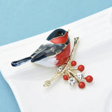 Lovely bird brooch vintage look gold plated  suit coat broach collar new pin ggg