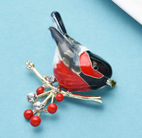 Lovely bird brooch vintage look gold plated  suit coat broach collar new pin ggg