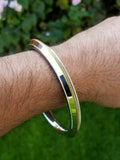 Stainless steel ridged golden edge sikh singh kaur khalsa kara kada bracelet l5