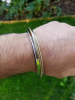 Stainless steel ridged golden edge sikh singh kaur khalsa kara kada bracelet l5