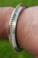 Sikh kara stainless steel twisted brass wire rope edge kada singh kaur bangle w5