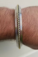 Sikh kara stainless steel twisted brass wire rope edge kada singh kaur bangle w5