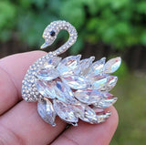 Swan Brooch Silver or Gold Plated Stunning diamonte LOVE Celebrity Queen pin S26