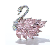 Swan Brooch Silver or Gold Plated Stunning diamonte LOVE Celebrity Queen pin S26