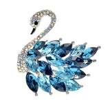 Swan Brooch Silver or Gold Plated Stunning diamonte LOVE Celebrity Queen pin S26
