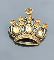 Jubilee crown brooch vintage look queen broach stunning gold plated pin kk4 new