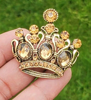 Jubilee crown brooch vintage look queen broach stunning gold plated pin kk4 new