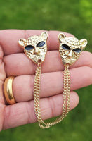 Leopard Brooch Vintage look Gold Plated Tiger celebrity Broach Queen Lion Pin S11 Queen Collar Cross Chain Pin