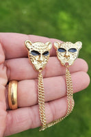 Leopard Brooch Vintage look Gold Plated Tiger celebrity Broach Queen Lion Pin S11 Queen Collar Cross Chain Pin