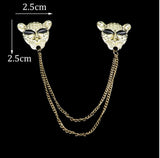 Leopard Brooch Vintage look Gold Plated Tiger celebrity Broach Queen Lion Pin S11 Queen Collar Cross Chain Pin