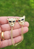 Leopard Brooch Vintage look Gold Plated Tiger celebrity Broach Queen Lion Pin S11 Queen Collar Cross Chain Pin
