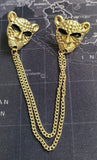 Leopard Brooch Vintage look Gold Plated Tiger celebrity Broach Queen Lion Pin S11 Queen Collar Cross Chain Pin