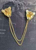 Leopard Brooch Vintage look Gold Plated Tiger celebrity Broach Queen Lion Pin S11 Queen Collar Cross Chain Pin