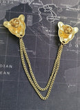 Leopard Brooch Vintage look Gold Plated Tiger celebrity Broach Queen Lion Pin S11 Queen Collar Cross Chain Pin