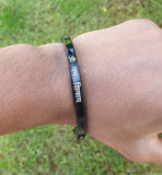 Om Namah Shivaya Kara Black Stainless Steel Hindu Shiva Kada Ohm Namo Bangle R8 Shivaey Smooth Flat Bracelet