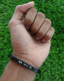 Jai Mata Di Kara Black Stainless Steel Bangle Hindu Kada Rani Durga Maa Bracelet R9 Smooth Flat Kura New Unisex