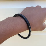 Om Namah Shivaya Kara Black Stainless Steel Hindu Shiva Kada Ohm Namo Bangle R8 Shivaey Smooth Flat Bracelet