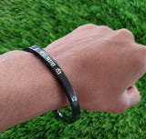 Jai Mata Di Kara Black Stainless Steel Bangle Hindu Kada Rani Durga Maa Bracelet R9 Smooth Flat Kura New Unisex
