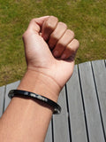 Om Namah Shivaya Kara Black Stainless Steel Hindu Shiva Kada Ohm Namo Bangle R8 Shivaey Smooth Flat Bracelet