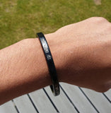 Jai Mata Di Kara Black Stainless Steel Bangle Hindu Kada Rani Durga Maa Bracelet R9 Smooth Flat Kura New Unisex